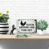 2D Flat Wooden 30*20cm Funny 'Cluck Around And Find Out' Chicken Sign Engraved Wall Art, Perfect for Home, Bar, Cafe & Garage Decor