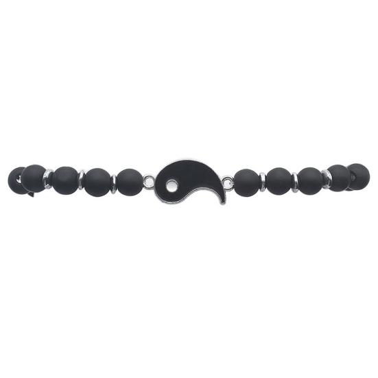 

Браслеты для пар, изысканные тонкие браслеты в китайском стиле Тай Чи, регулируемые браслеты унисекс чёрный