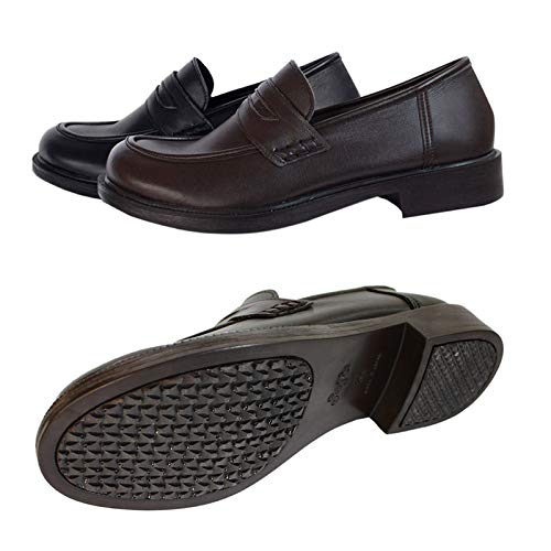 Belle & Sofa, Men's Soft Coin Loafers, Student Shoes, Weddings, Funerals, and Special Occasions, Sizes 26.0 cm, 3E, Black, A6408