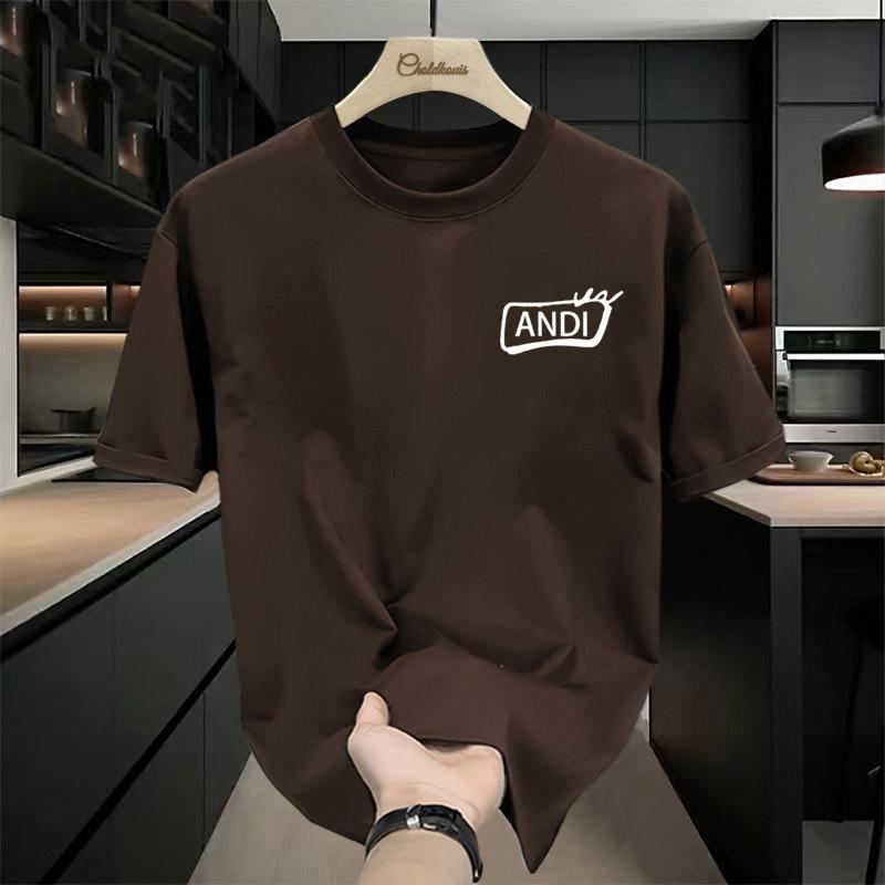 T-shirt Men's Short Sleeved New Loose Casual Trendy Clothes Men's Printed Round Neck Pattern Fashionable