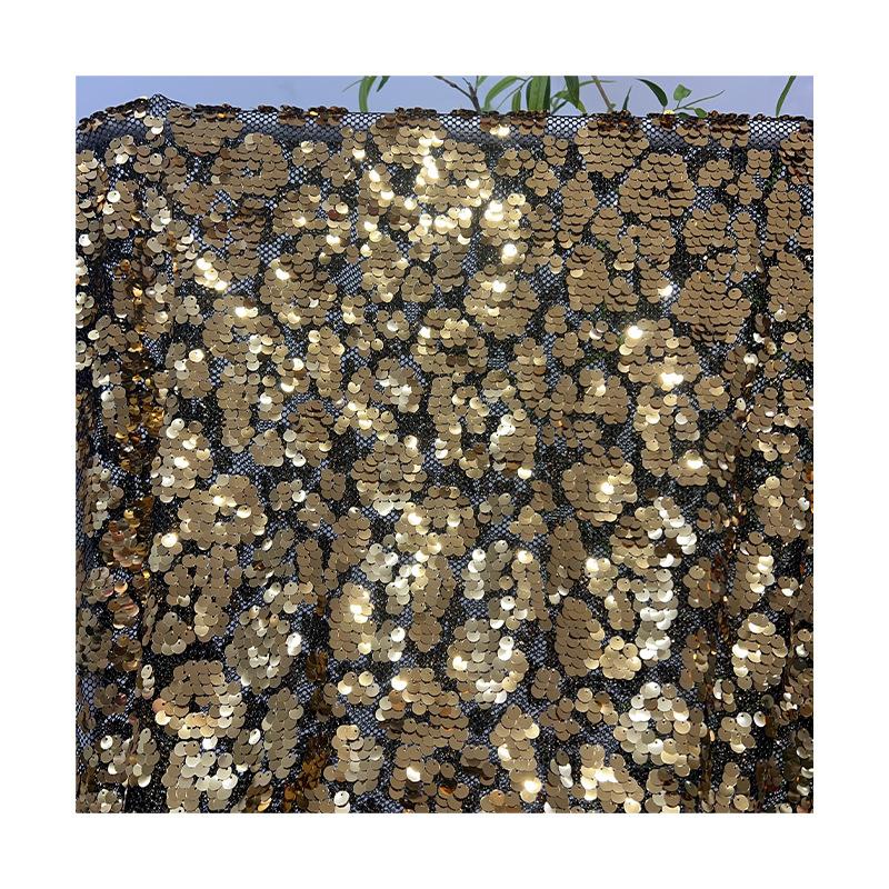 1/3Yard Gradient Full Shiny Sequin Fabric Embroidered Netting Material for Wedding Dresses Evening Gowns Cheongsam Sequin Fabric