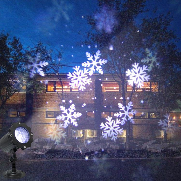Snowflake Led Projector Light with Remote Control Outdoor Lawn Garden Christmas Stage Decoration Projection Pattern Blizzard Lamp