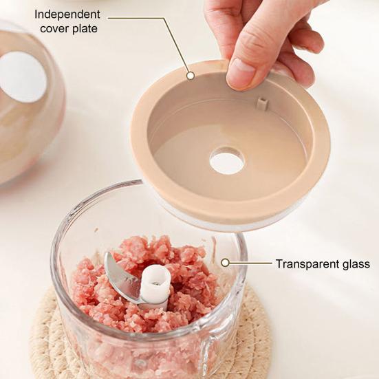 Electric Garlic Chopper Mini Food Processor for Mincing Garlic Meat Quiet Mushroom Shape Compact Kitchen Gadget for Home Cooking