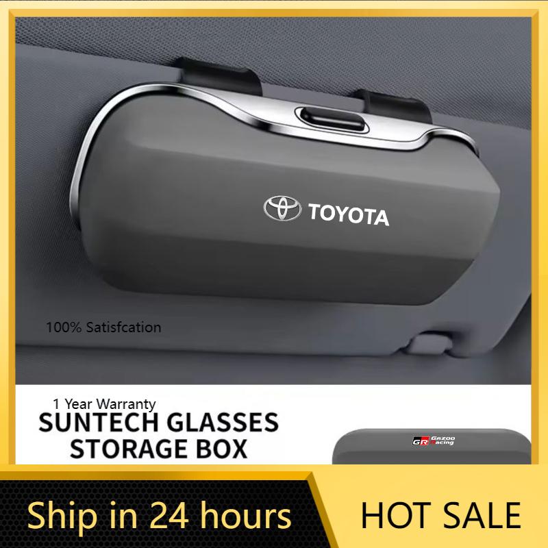 Hub Caps For Toyota Rav4 Corolla Camry Aqua Yaris Cross Auris TRD Car Visor Sunglasses Glasses Case Glasses Holder Clip Box Acce