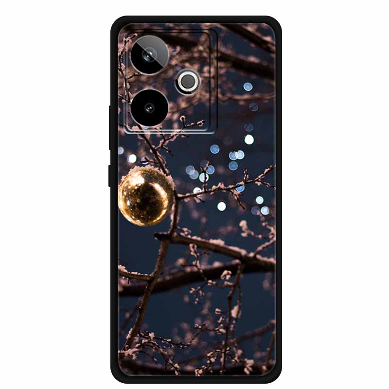 Christmas Cover For Realme GT7 GT 7 7T Case Black Silicone Cases for Realme GT 7T Cartoon Santa Claus Christmas Tree Back Cover