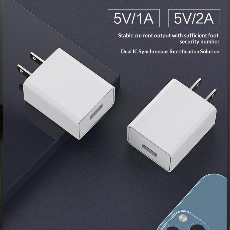 1 Stück 5V 1A 2A USB-Telefonladegeräte EU/US-Stecker USB-Ladegeräte Universelle Reise-AC-Netz-Wandadapter für Telefon