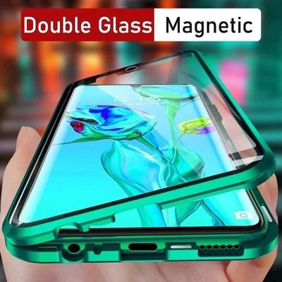 Magnetyczne etui metalowe do Huawei Honor X40 X40i X50 X30i X50i X30 X40 GT 9X X9b X9a dwustronne etui szklane