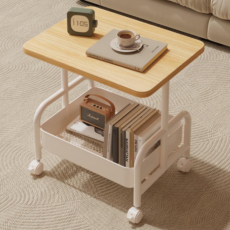 Shanshan Holz Kunst Teetisch, Wohnzimmer Beweglicher Beistelltisch, Sofa Aufbewahrung mit Rädern, Couchtisch, Schlafzimmer Aufbewahrungsregal, Kleiner Tisch