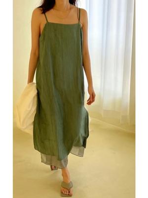 Κομψό Φαρδύ Patchwork Φόρεμα Ψευδές Δύο Τεμαχίων Γυναικείο Καθημερινό Μονόχρωμο Αμάνικο Σέξι Φορέματα Θηλυκό Σικ Ρετρό Αμάνικο Σκίσιμο Ρούχα Πάρτι