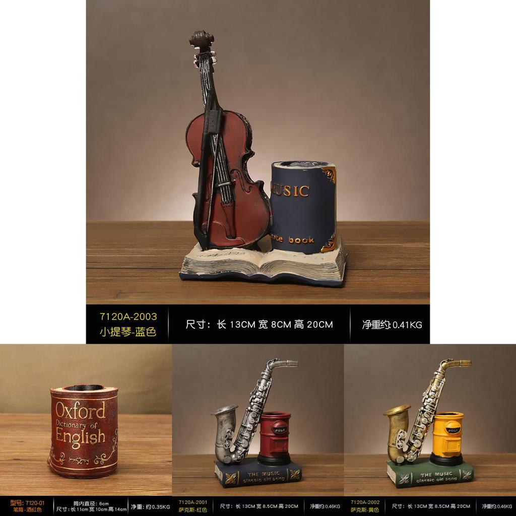 Vintage Book Style Resin Pen Holder Multifunctional Desktop Organizer For Home Office