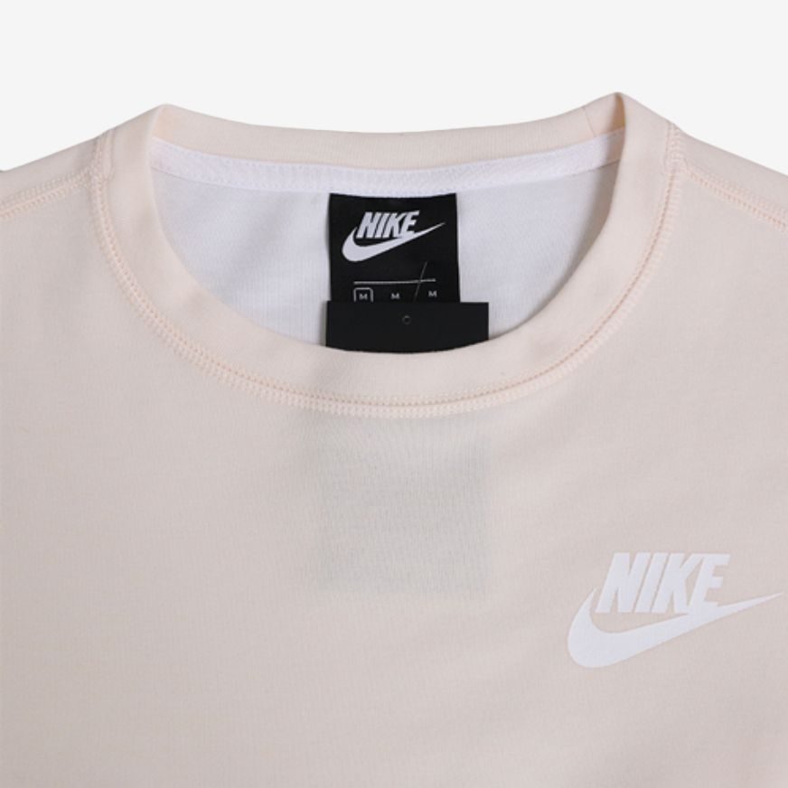 Nike Logo Crew Neck Short Sweatshirt Women sweatshirts Light-Yellow 939930-838