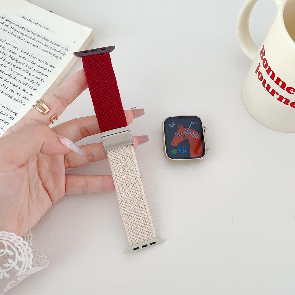 Colorful Elastic Nylon Band for Apple Watch (9, S10, SE, 8, 7, 6, 5)