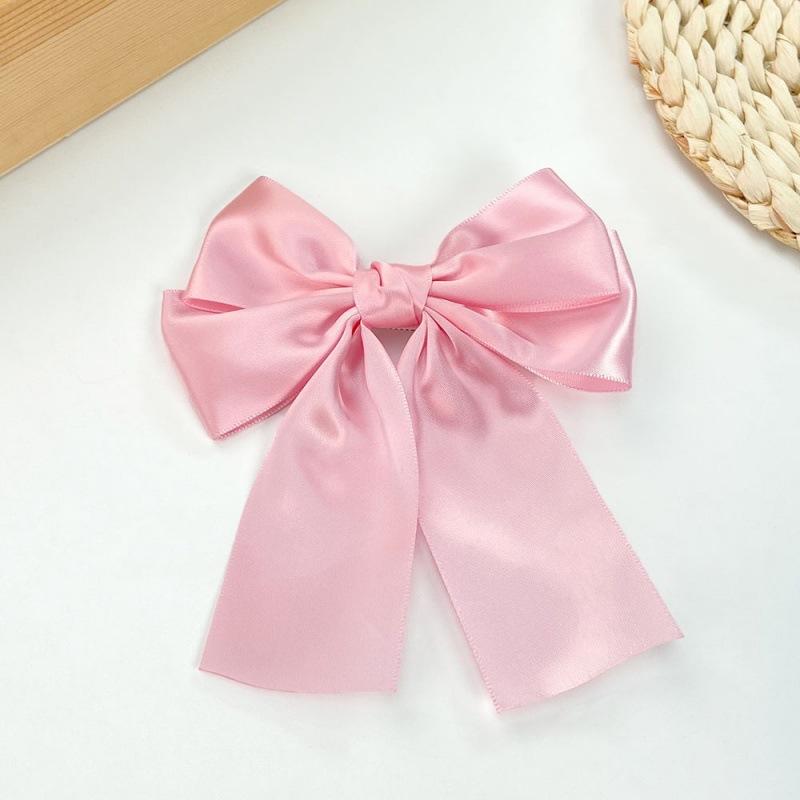 New Large Satin Layered Bows Hair Clip Ribbon Silky Bowknot Hairpin Barrettes Hair Accessories for Women Girl