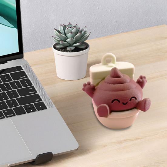 Happy Poop Toilet 3D Printed Toilet And Poop Ornament Stress Relief Toy Desktop Poop On Toilet Figurine Gag Gift for Friends