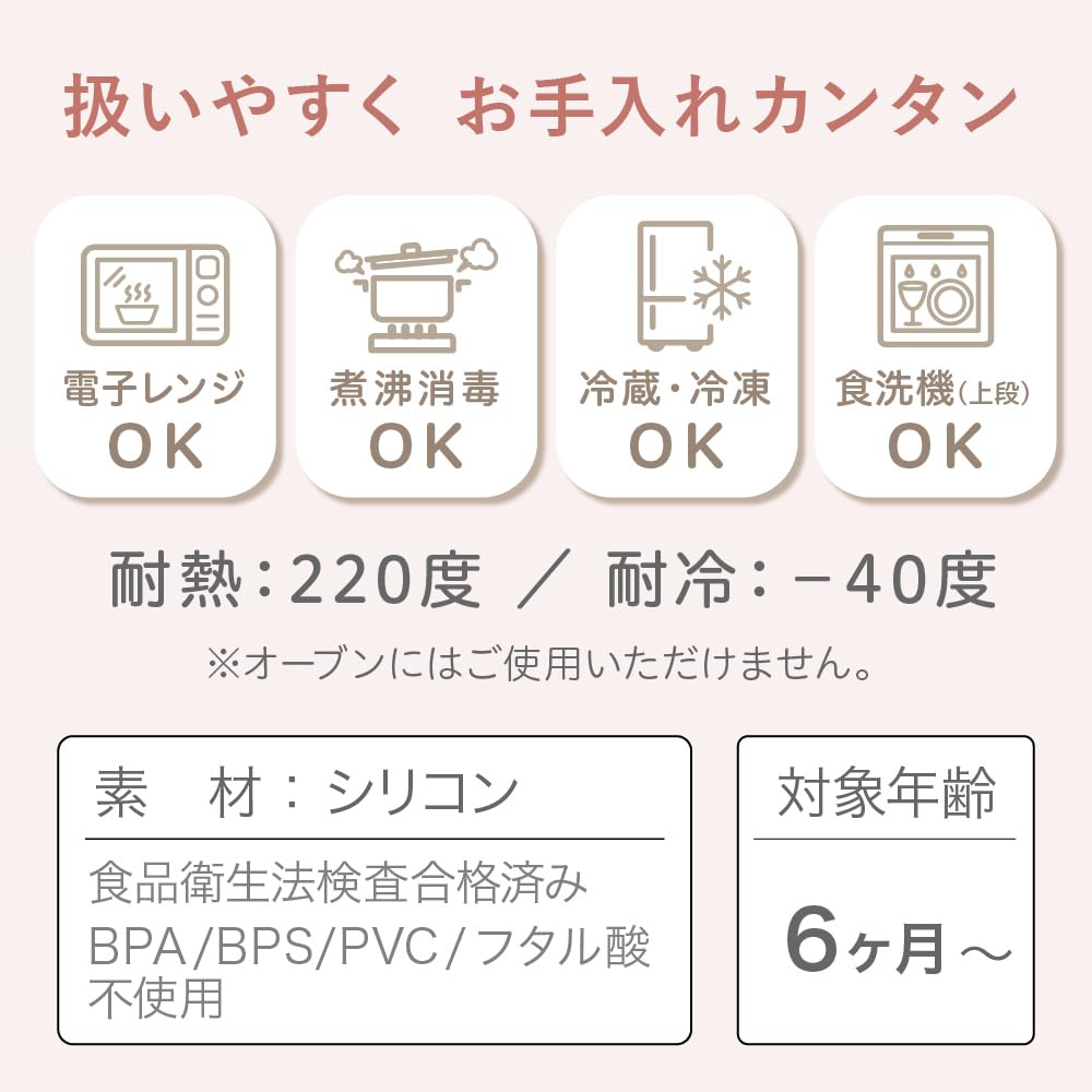 Regalo Baby Plate with Food Hygiene Baby Microwave Dishwasher Includes Suction Cup Tableware, Lid, Tested, Food, Safe, Silicone, Safe, (Dusty Pink)