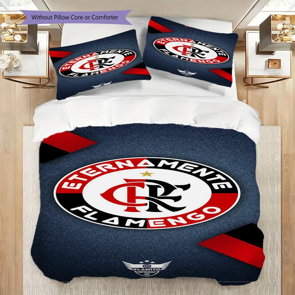 Dynamic Cr Logo Illumination Bedding (1 * duvet cover + 2 * pillowcase, without core) 2D Flat Christmas birthday gift Soft and comfortable Bedding set