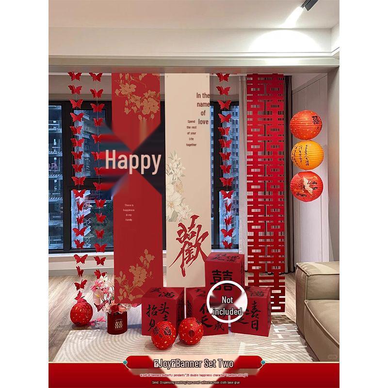 Wedding Decor Set: Morning Robes & Backdrop Cloth for Bride & Groom