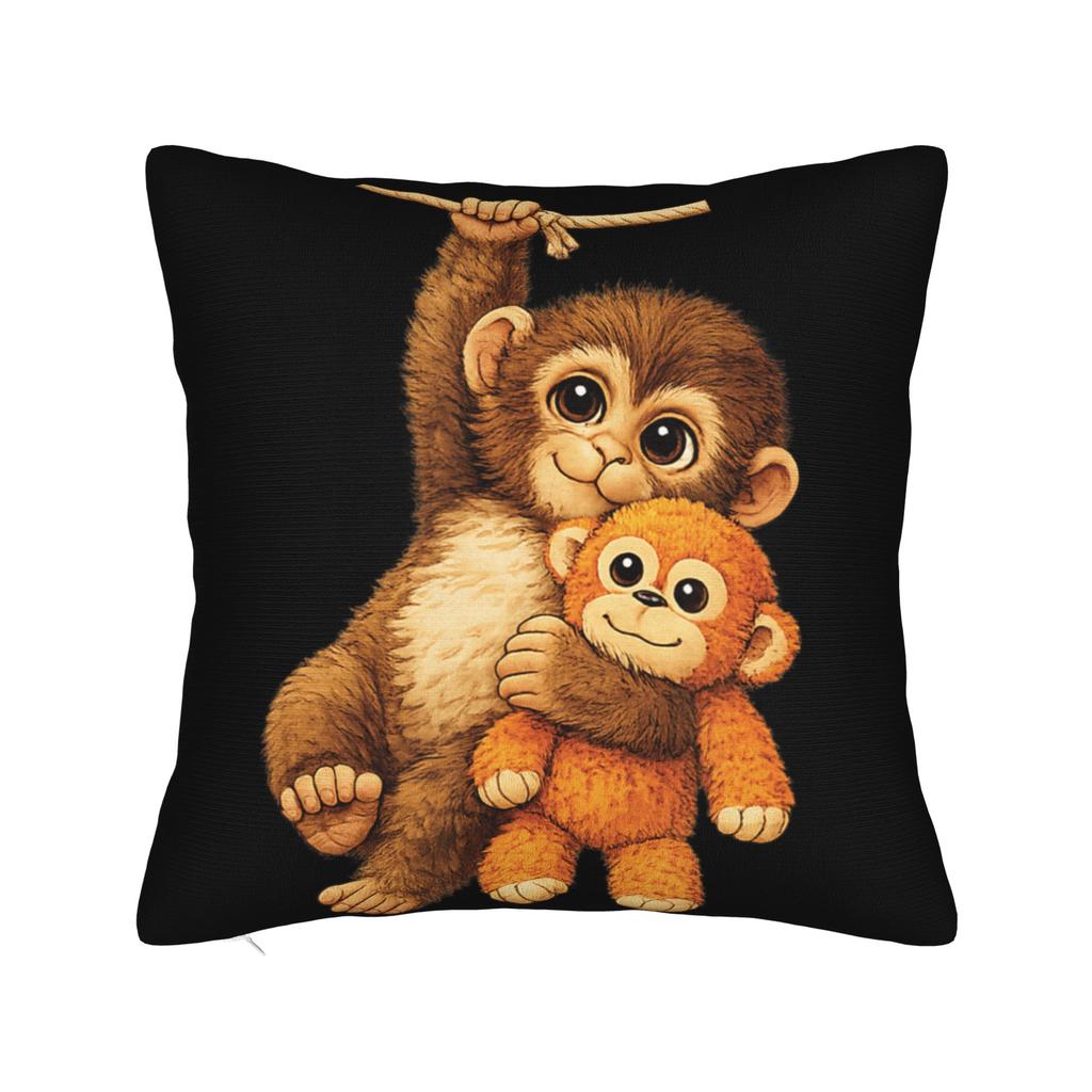 Cute Baby Monkey Named Punch Plush Hugging Pillow Case Print Pillow Cover For Wedding Party Home Decor Funny Pillowcases