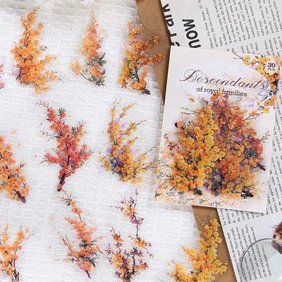 30 teile/paket PET Pflanzen Blumen Aufkleber DIY Scrapbooking Planer Collage Tagebuch Liefert Ästhetik Aufkleber Schreibwaren