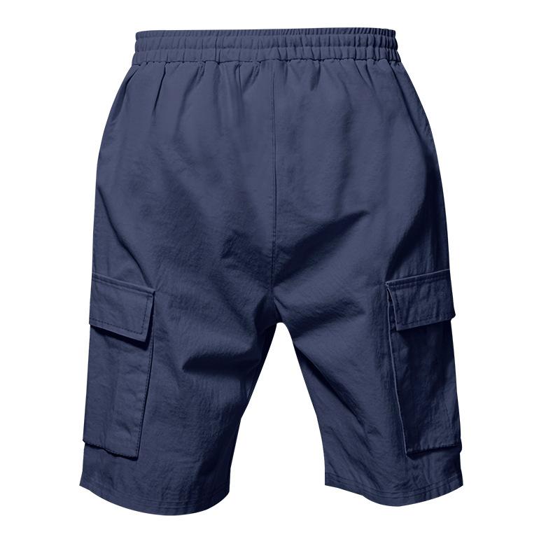 Men's Beach-Ready Breathable Linen Loose-Fit Workwear Shorts with Multiple Pockets for Squats and Jogging