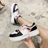 Shoes for Four Seasons Women's Mixed Batch  New Rubber Muffin Soft Bottom Lightweight Black Pink PU Leather Women's Casual Sneakers