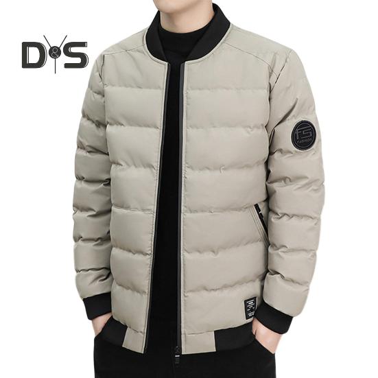 

Зимнее мужское пальто с толстой подкладкой, воротником-стойкой, застежкой-молнией, длинными рукавами, однотонными карманами на молнии, ветронепроницаемое, сохраняющее тепло, уличное пуховое пальто M хаки