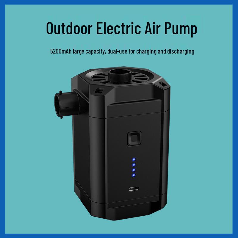 Portable Wireless Electric Air Pump for Camping Gear and Swim Rings чёрный