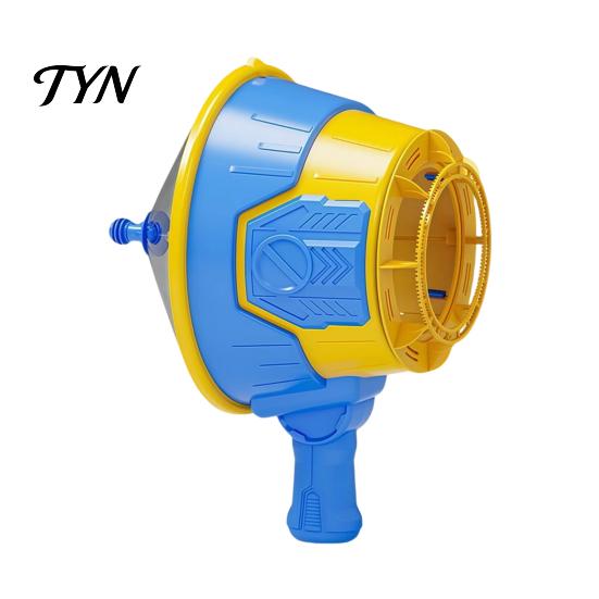 Battery-Free Outdoor Sports Toy Air Cannon for Kids, Handheld Powered Bubble Blower with Portable Maker Solution 10 Refills, Practical