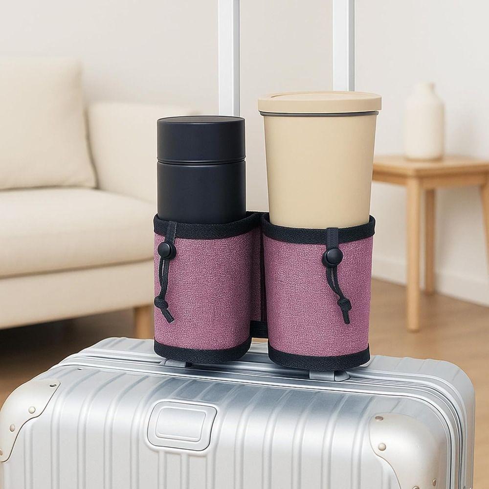 With Zippered Pocket Luggage Travel Cup Organizer Oxford Cup Accessories  Fits Most Roll-On Handles