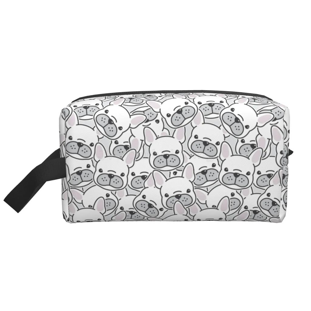 Torby do przechowywania buldoga francuskiego, urocza kosmetyczka dla szczeniaka, przenośna, o dużej pojemności, podróżne kosmetyczki, unisex, organizer na kosmetyki