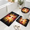 3Pcs Flannel Toilet Mat Set Germany Football Bathroom Rug Non Slip Bath Carpet Home Decor
