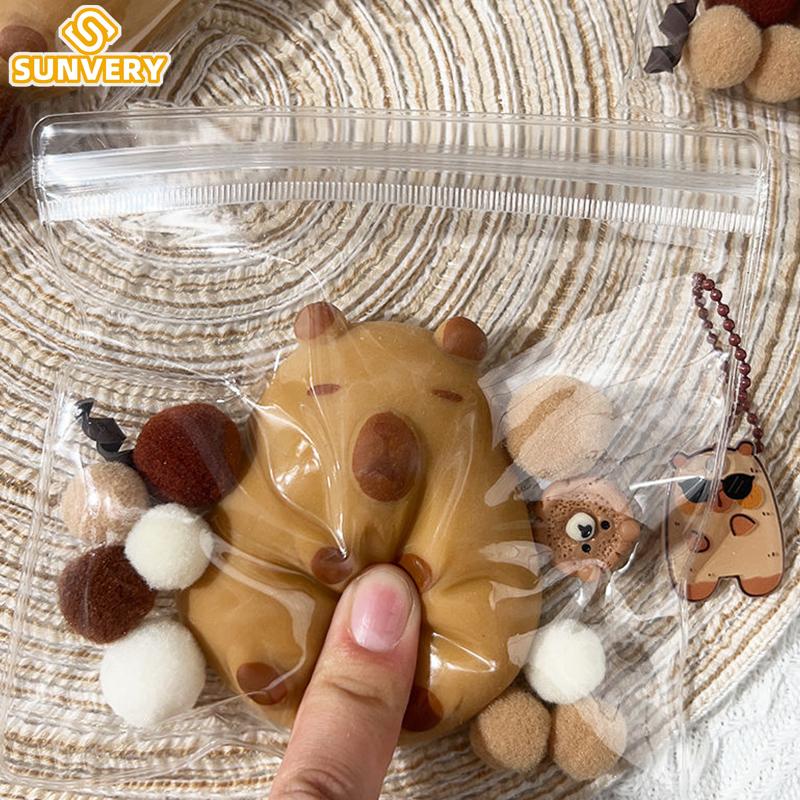 Non-Toxic Capybara Squishy Toy Slow Rebound Cute Brown Bear Animal Stress Relief Fidget Sensory Toys For Kids Adults Decompression Gift