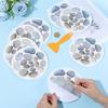 8Pcs PEVA Bathtub Anti-slip Stickers with Scraper Flat Round Colorful 149x1mm