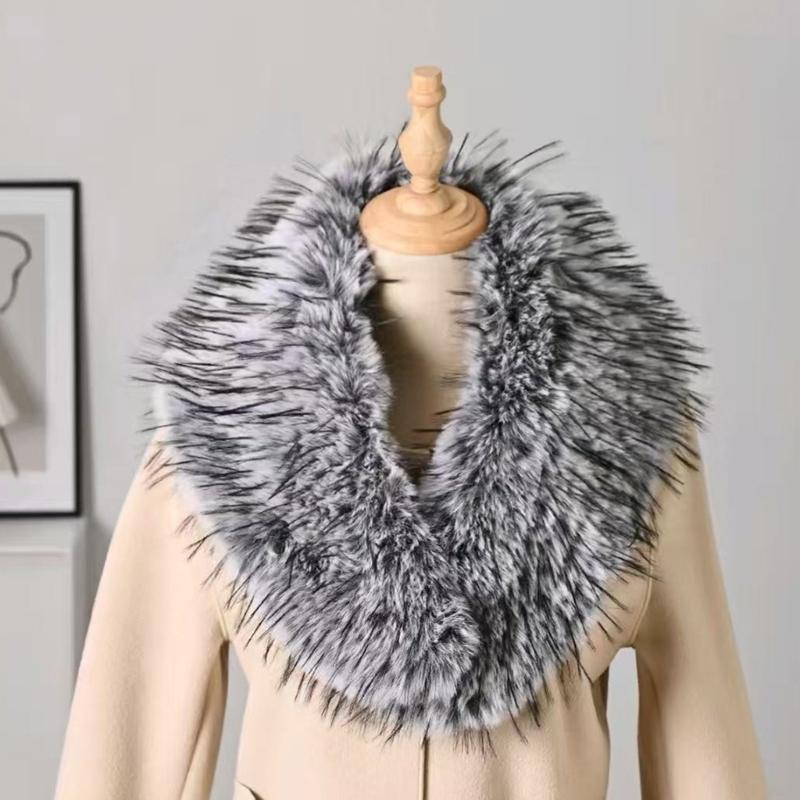 Soft Collar Winter Scarf Warm Plush Shawl For Women Men Lightweight Polyester Cold Weather Accessory