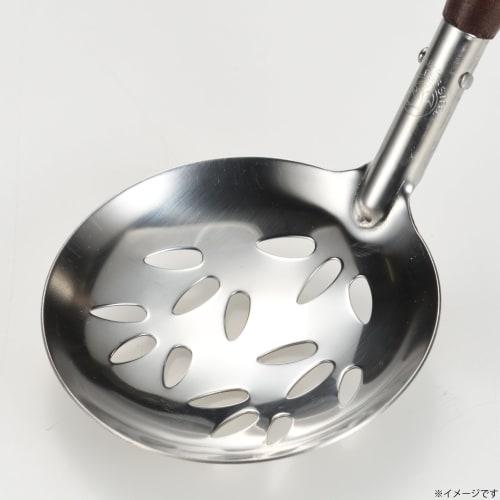 Takagi Craftsman's Way 18-8 Stainless Steel Tabletop Ladle with Wooden Handle and Hole