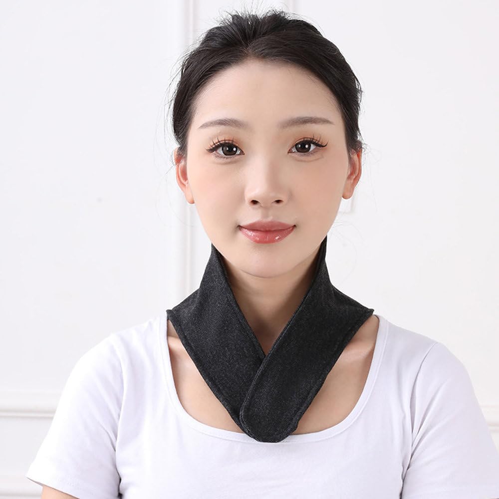LFPWER Neck Warmer with Heat Pack Thin Cotton Neck Supporter with Two Heat Warms Pocket, Packs, Neck, Gray, CRNW066-GR-LP