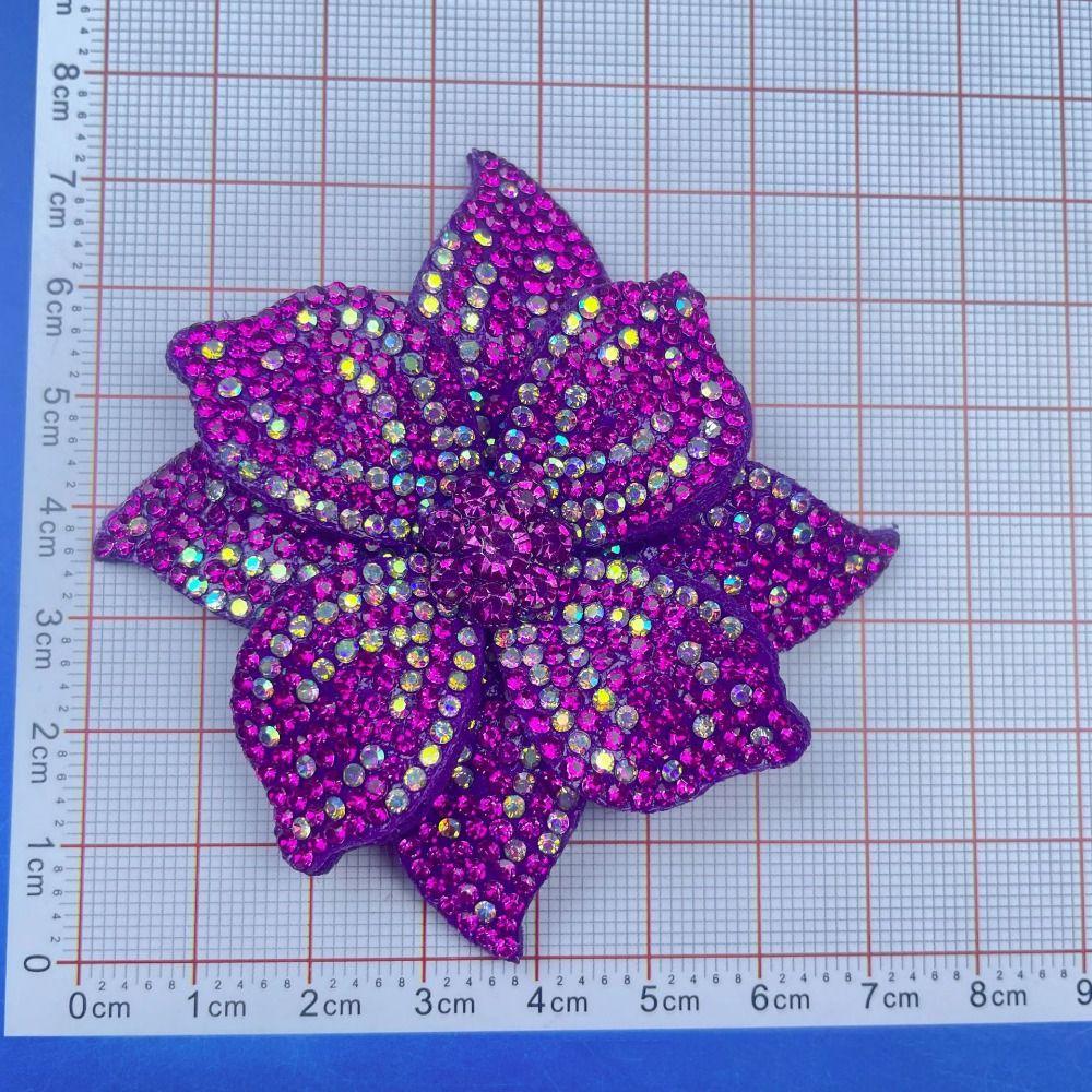 Three-dimensional Rhinestone Flower Patches Sparkling Embellishment Sew-On Applique DIY Craft Sewing Supplies