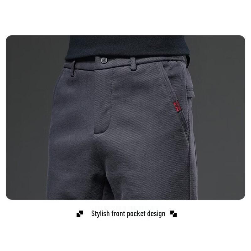 TUCANO Men's Thickened Fleece-Lined Straight-Leg Casual Pants