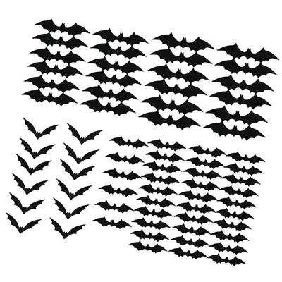 Halloween Bat Clings Adhesive PVC Sticker Realistic Flying Bat Sticker Wall Decals For Window Wall Halloween Decoration