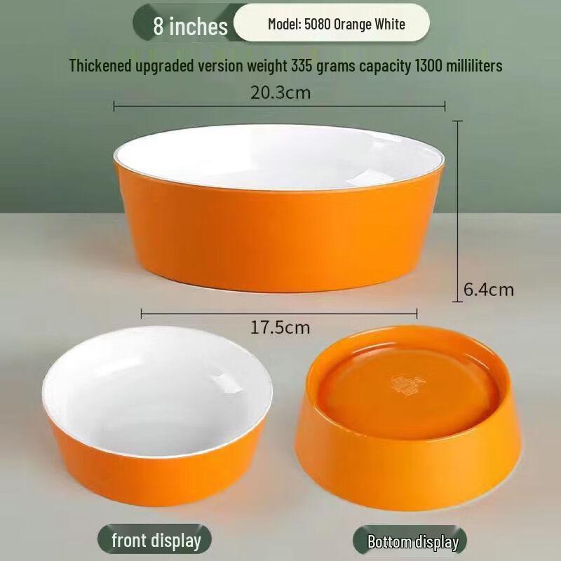 Heerli 8-inch Two-Tone Orange Melamine Serving Bowl (10-Pack)