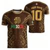 Mexico National Flag Soccer Jersey T-Shirt Men's Eagle Graphic Tee Short Sleeve Summer Football Fan Sportswear Outdoor Casual Top