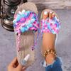 Large size flower toe women's cool slippers summer new hollow woven beach slippers