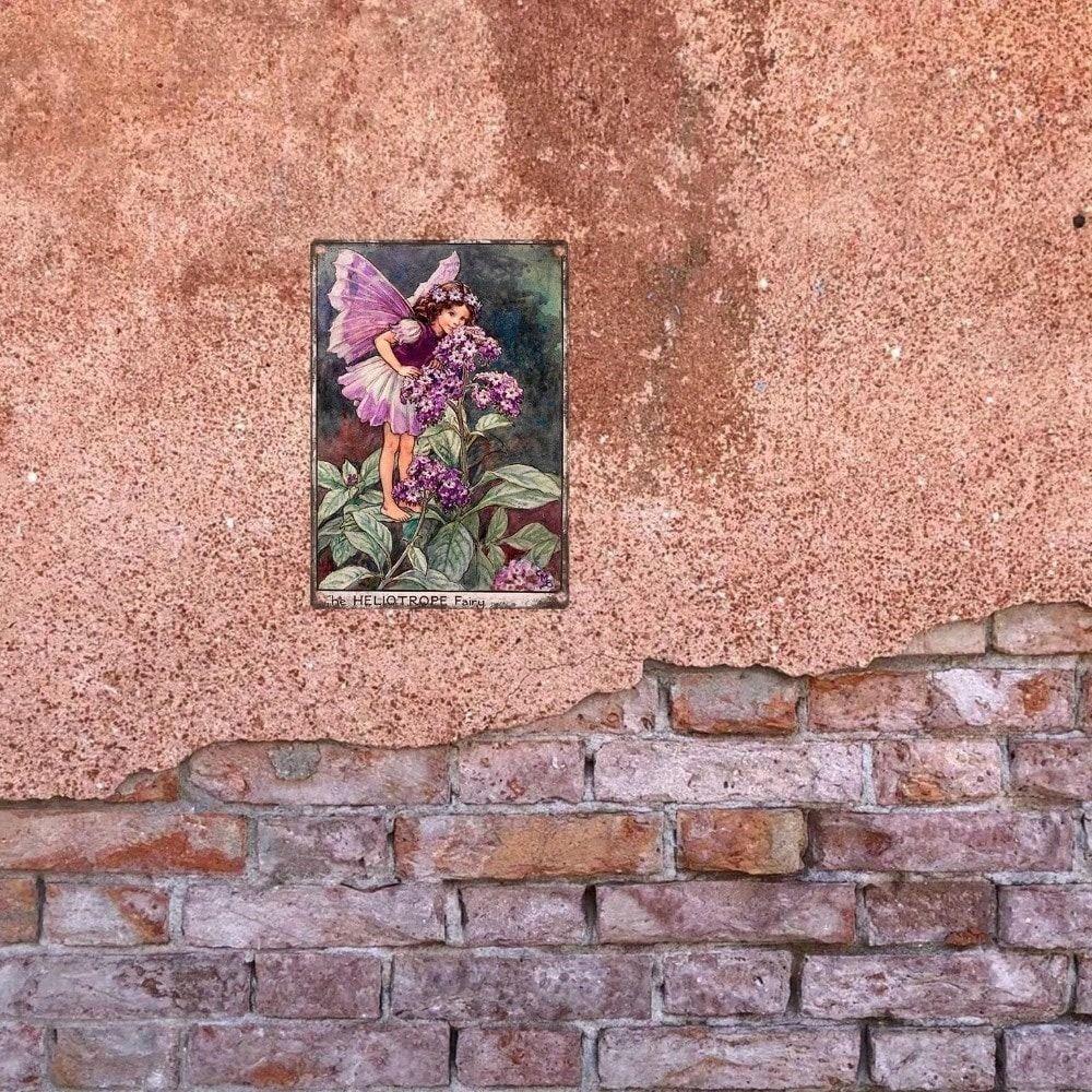 Vintage Purple Fairy Tin Sign, Gothic Wall Decor Metal Poster