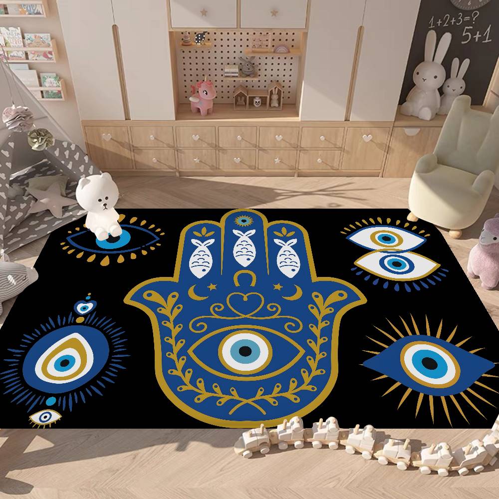 Böser Blick Vintage Fußmatte Nordischer Stil Schlafzimmer Wohnzimmer Fußmatte Haus Balkon Anti-Rutsch Alfombra