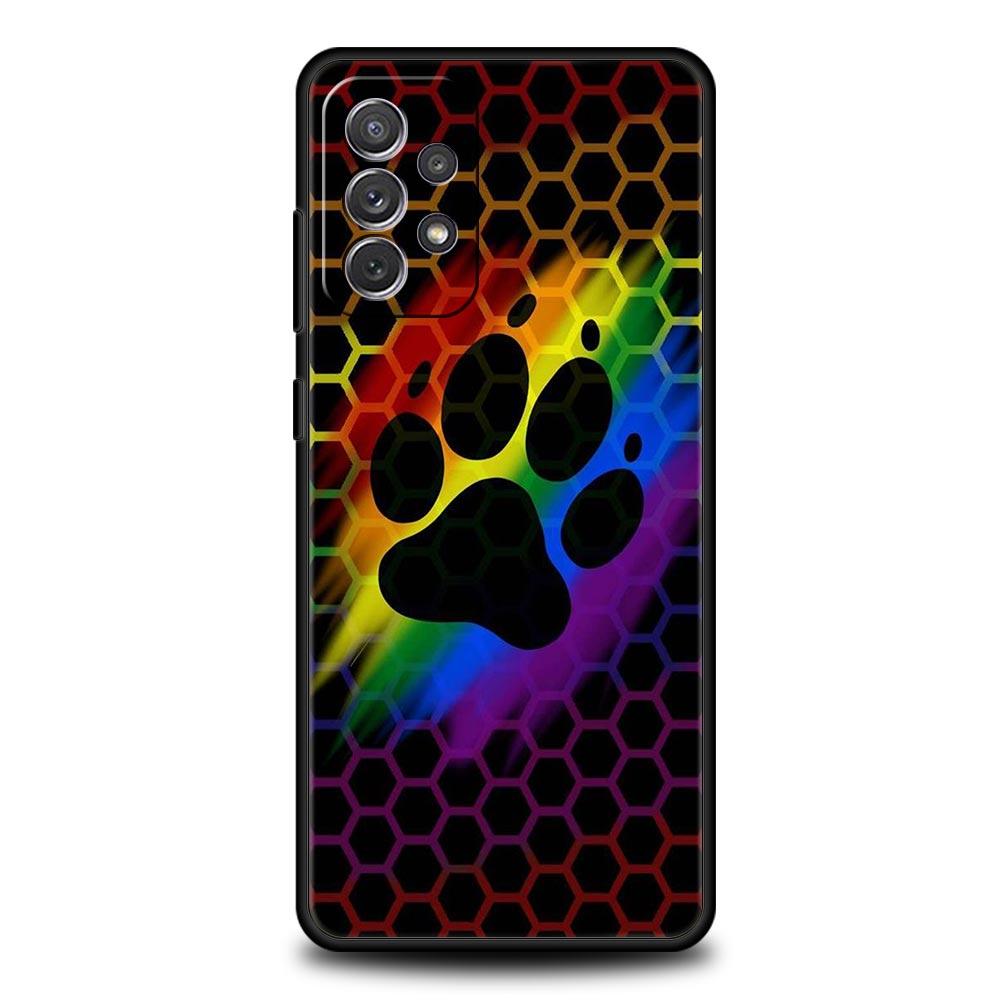 Phone Case for Samsung Galaxy A13 A15 A17 A07 A21S A22 A23 A25 A31 A73 A32 A52 A52S A41 5G Soft TPU Shell Dog Footprint Paw Cute