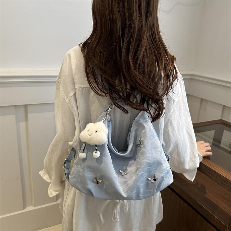 Large capacity bag women 2025 fashion new niche design commuter leisure beauty double shoulder crossbody backpack