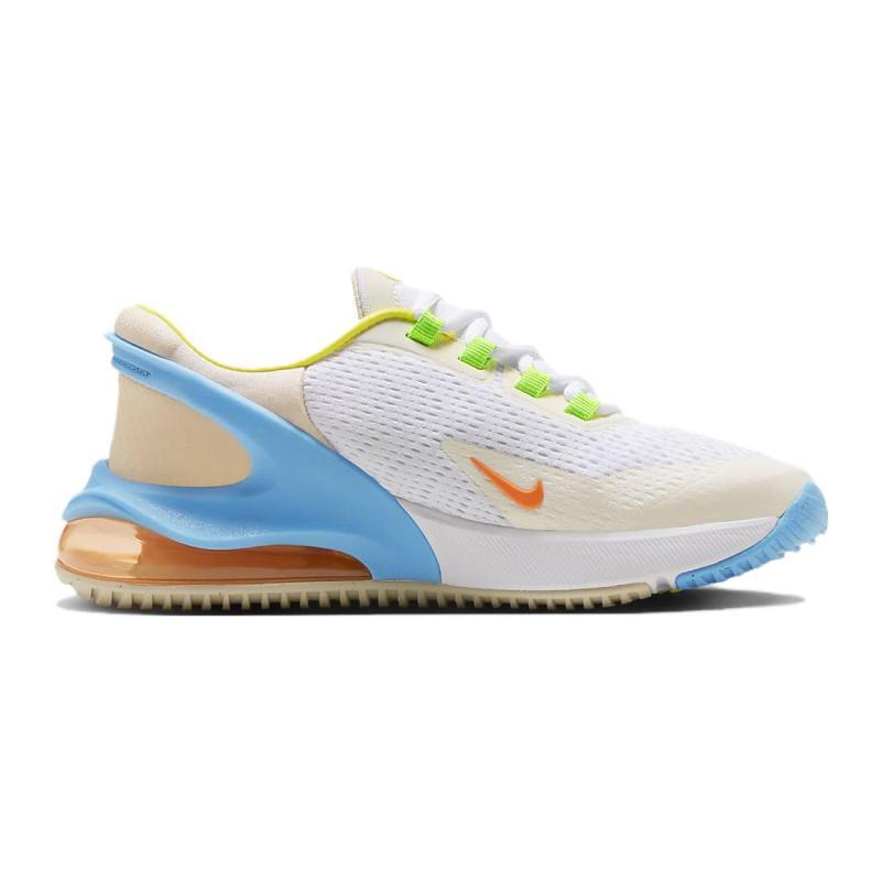 Nike Air Max 270 GO Cushioning, Wear Resistant Low top Kids Lifestyle Shoes White Blue Orange Unisex Sneakers FN9926-181