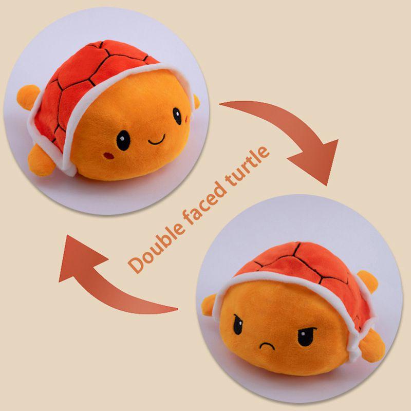 Adorable Flip Turtle Plush Toy With Reversible Double-sided Design For Kids