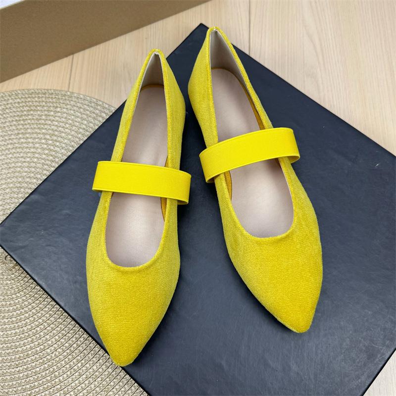 Fashion Flat Shoes for Women 2025 Spring and Autumn Ballet New French Pointed Shallow Mary Jane Shoes Large Size Women's Shoes 42 43 44