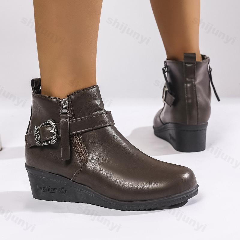 Fashion Women Boots Retro Fashion Autumn Ankle Boots 2025 New Trend Luxury Shoes Women Solid Color Round Toe Comfortable Boots Women